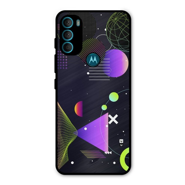 Geometrical Wireframe Metal Back Case for Moto G71 5G