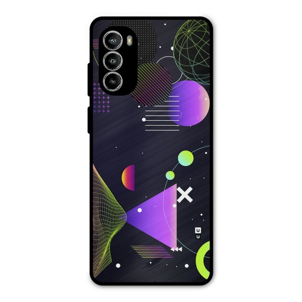 Geometrical Wireframe Metal Back Case for Moto G82