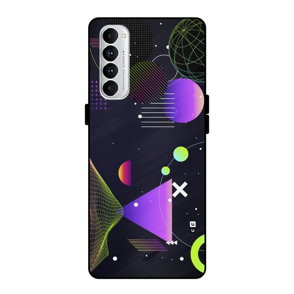 Geometrical Wireframe Metal Back Case for Oppo Reno4 Pro