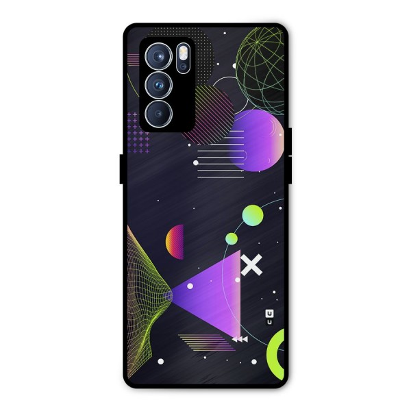 Geometrical Wireframe Metal Back Case for Oppo Reno6 Pro 5G