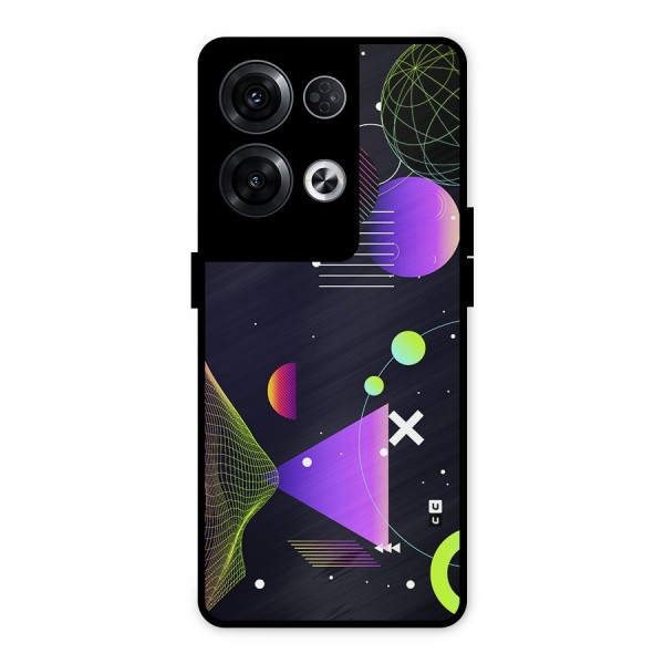 Geometrical Wireframe Metal Back Case for Oppo Reno8 Pro 5G