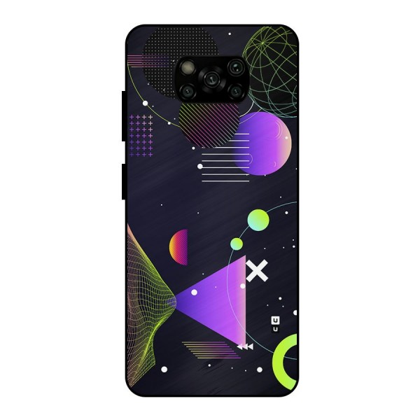 Geometrical Wireframe Metal Back Case for Poco X3