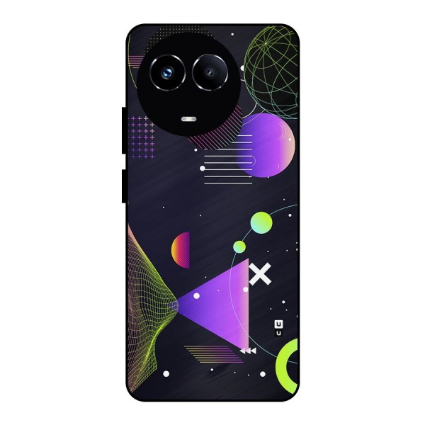 Geometrical Wireframe Metal Back Case for Realme 11X