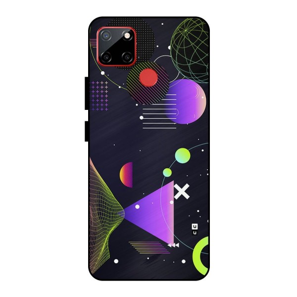 Geometrical Wireframe Metal Back Case for Realme C12