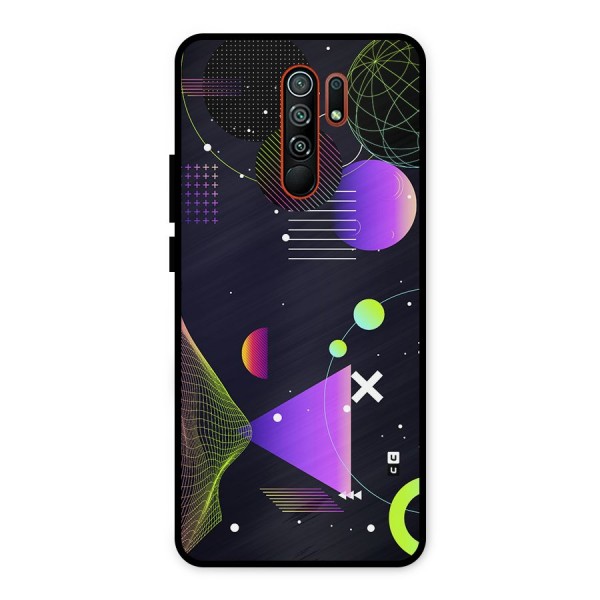 Geometrical Wireframe Metal Back Case for Redmi 9 Prime