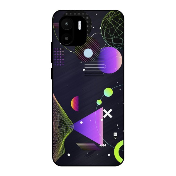 Geometrical Wireframe Metal Back Case for Redmi A2 Plus