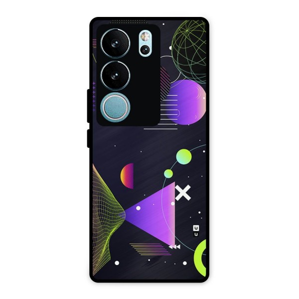 Geometrical Wireframe Metal Back Case for Vivo V29 Pro