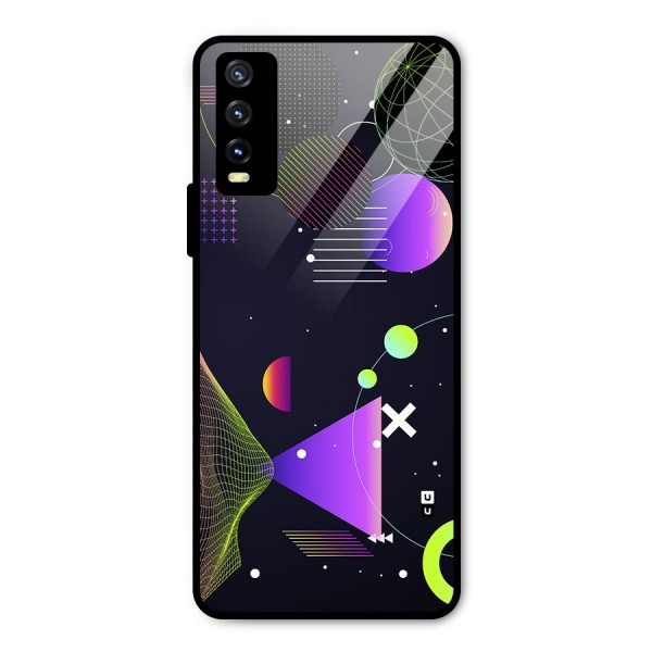 Geometrical Wireframe Metal Back Case for Vivo Y20 2021