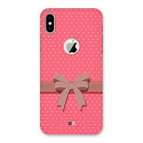 Gift Ribbon Back Case for iPhone XS Logo Cut