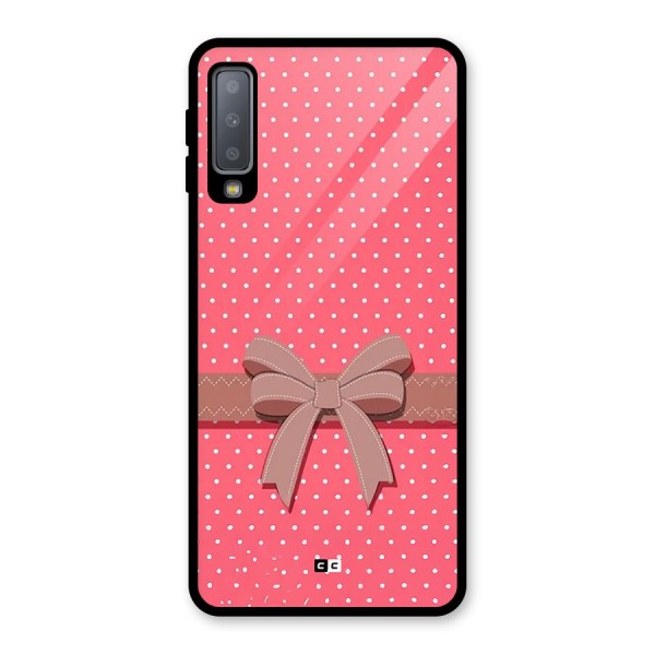 Gift Ribbon Glass Back Case for Galaxy A7 (2018)