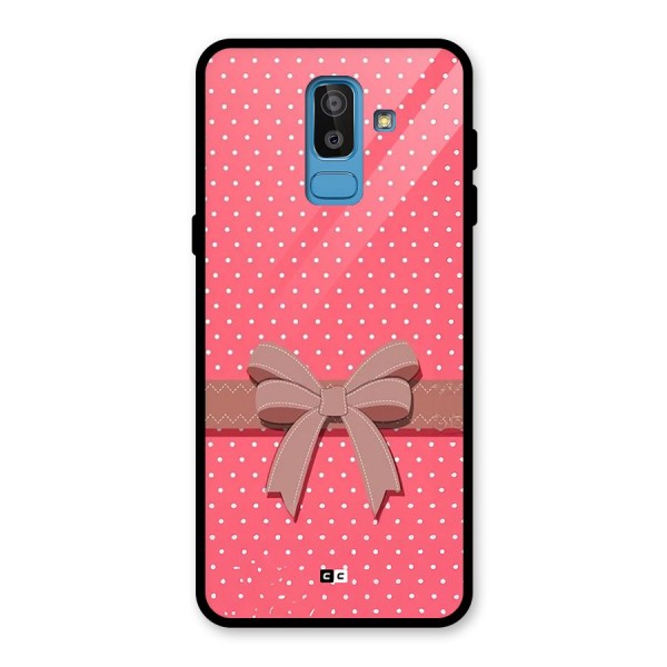 Gift Ribbon Glass Back Case for Galaxy J8