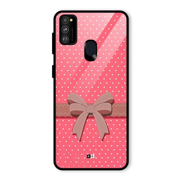 Gift Ribbon Glass Back Case for Galaxy M21