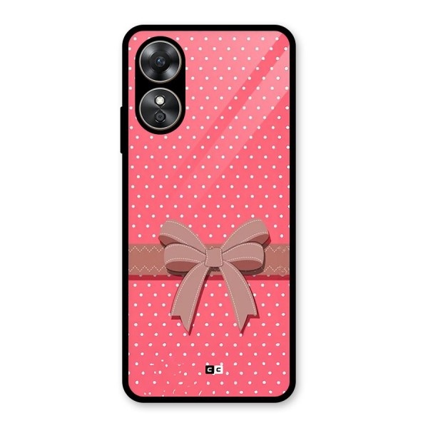 Gift Ribbon Glass Back Case for Oppo A17