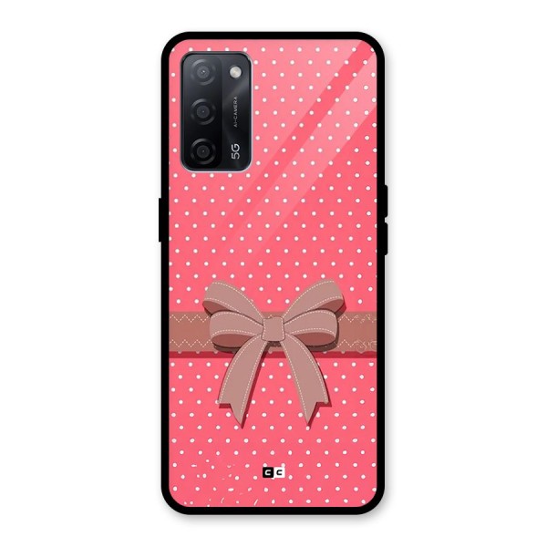 Gift Ribbon Glass Back Case for Oppo A53s 5G