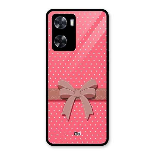 Gift Ribbon Glass Back Case for Oppo A57 2022