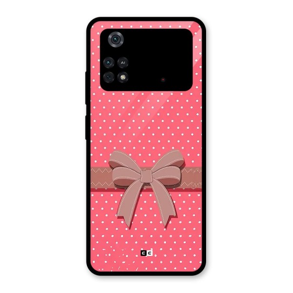 Gift Ribbon Glass Back Case for Poco M4 Pro 4G