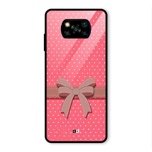 Gift Ribbon Glass Back Case for Poco X3 Pro