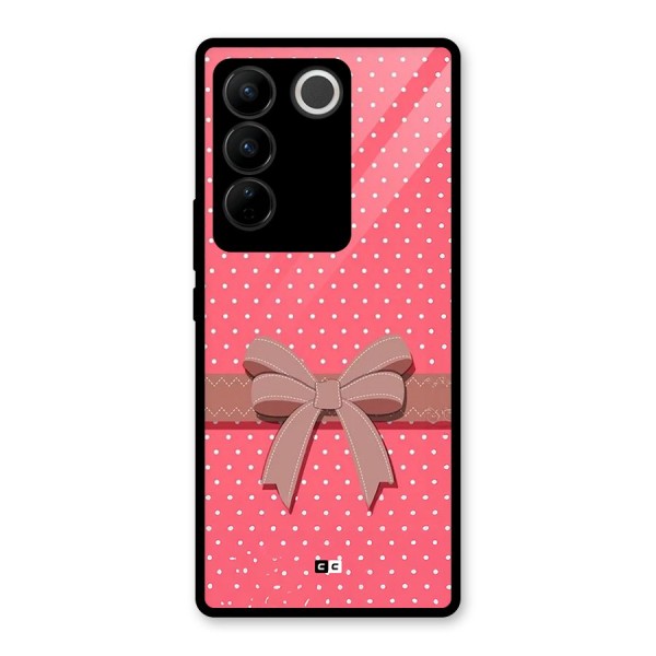 Gift Ribbon Glass Back Case for Vivo V27