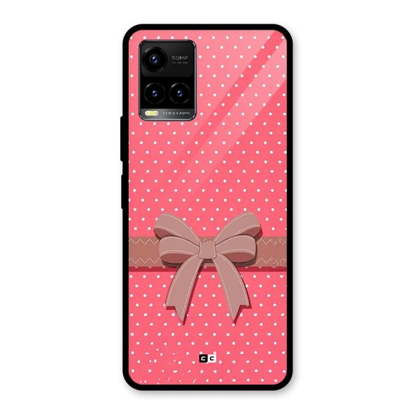 Gift Ribbon Glass Back Case for Vivo Y21A