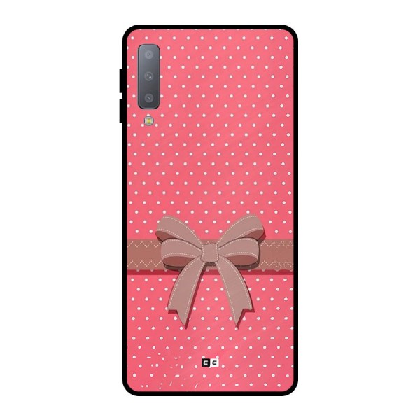 Gift Ribbon Metal Back Case for Galaxy A7 (2018)