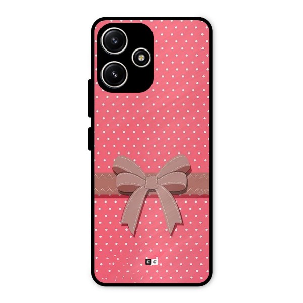 Gift Ribbon Metal Back Case for Poco M6 Pro