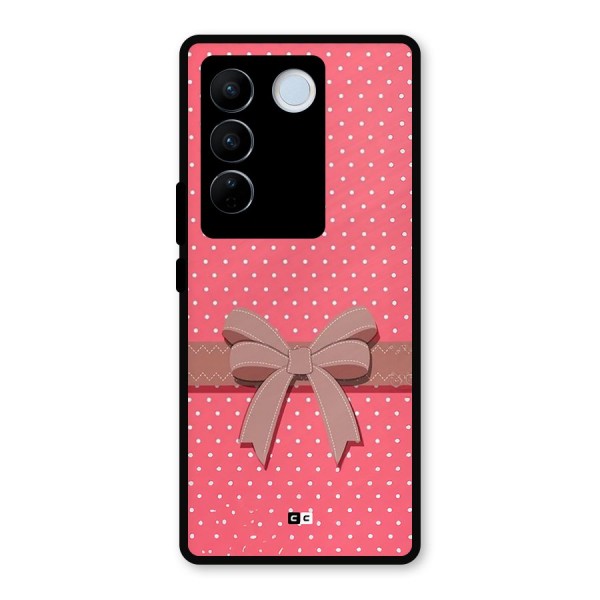 Gift Ribbon Metal Back Case for Vivo V27 Pro