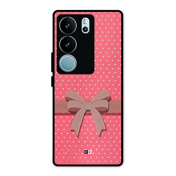 Gift Ribbon Metal Back Case for Vivo V29 Pro