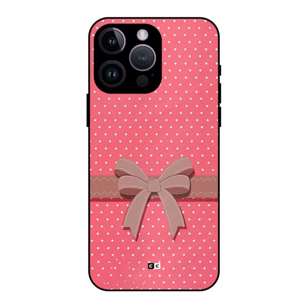 Gift Ribbon Metal Back Case for iPhone 14 Pro Max