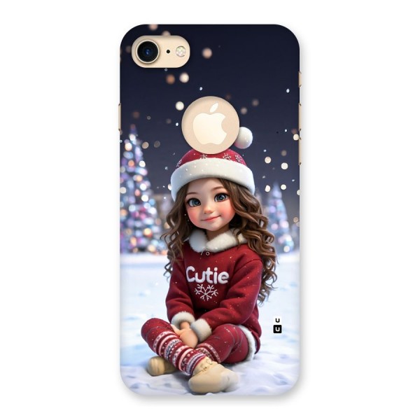 Girl In Snow Back Case for iPhone 8 Logo Cut