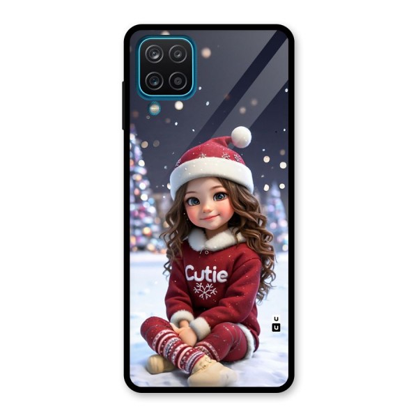 Girl In Snow Glass Back Case for Galaxy A12