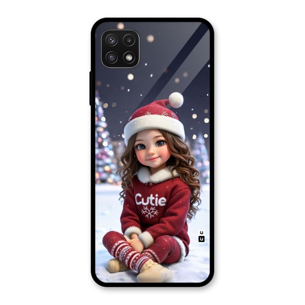 Girl In Snow Glass Back Case for Galaxy A22 5G