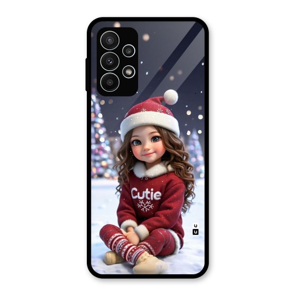 Girl In Snow Glass Back Case for Galaxy A23