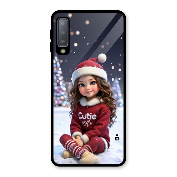 Girl In Snow Glass Back Case for Galaxy A7 (2018)