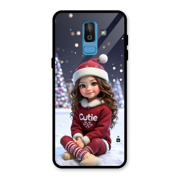 Girl In Snow Glass Back Case for Galaxy J8