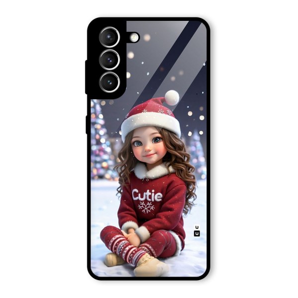 Girl In Snow Glass Back Case for Galaxy S21 5G
