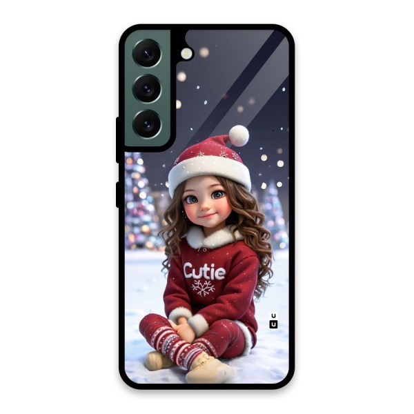 Girl In Snow Glass Back Case for Galaxy S22 5G