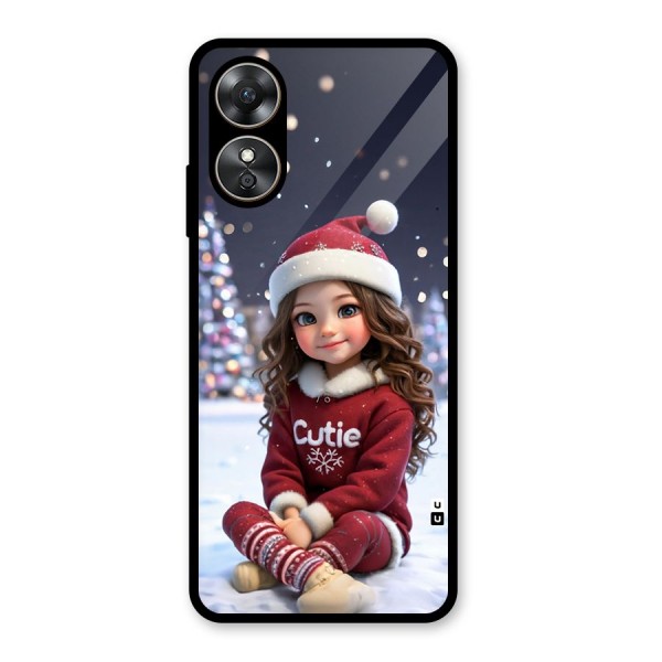 Girl In Snow Glass Back Case for Oppo A17