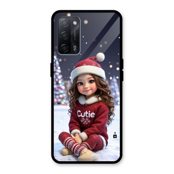 Girl In Snow Glass Back Case for Oppo A53s 5G