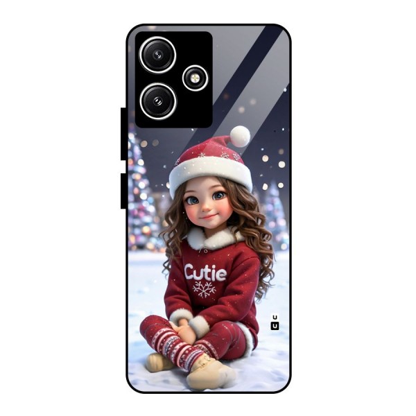 Girl In Snow Glass Back Case for Redmi 12 5G