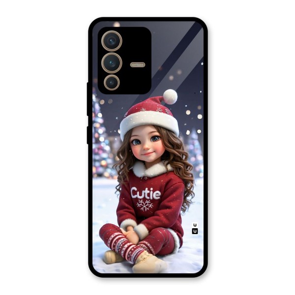 Girl In Snow Glass Back Case for Vivo V23 5G