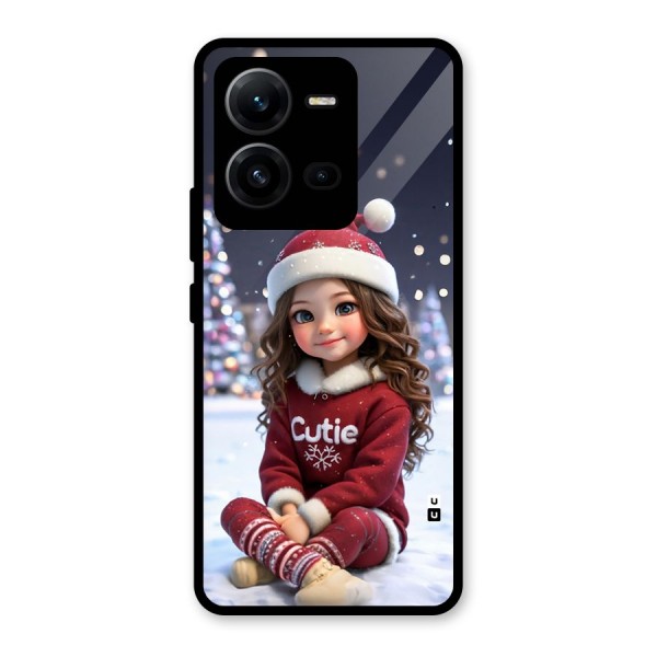 Girl In Snow Glass Back Case for Vivo V25