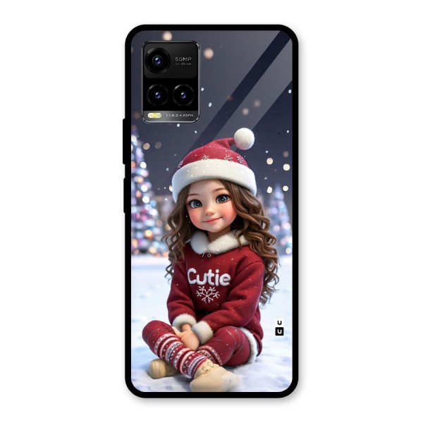 Girl In Snow Glass Back Case for Vivo Y21A