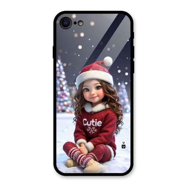 Girl In Snow Glass Back Case for iPhone SE 2020