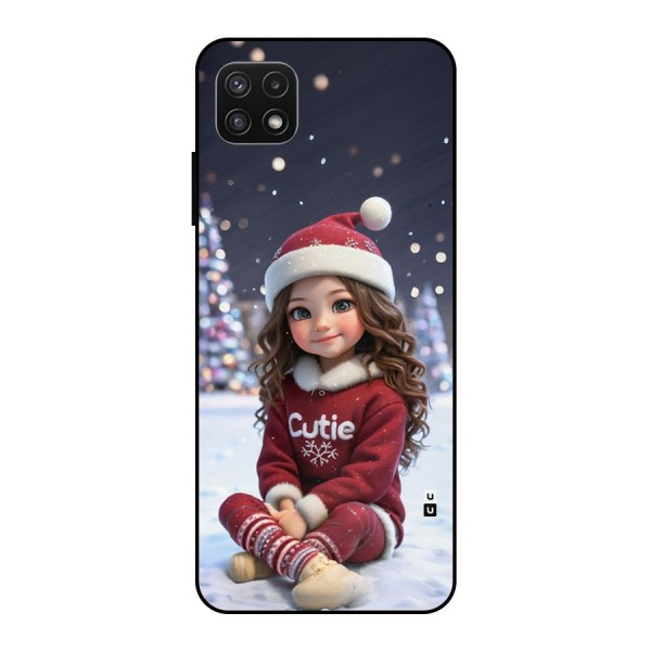 Girl In Snow Metal Back Case for Galaxy A22 5G