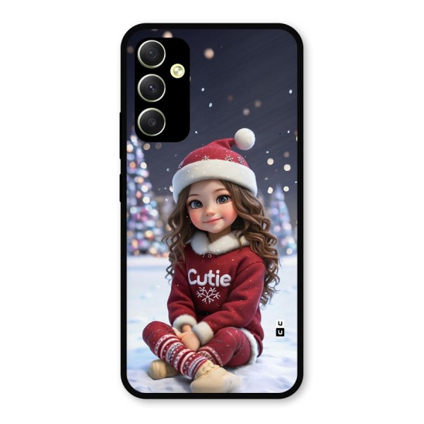 Girl In Snow Metal Back Case for Galaxy A34