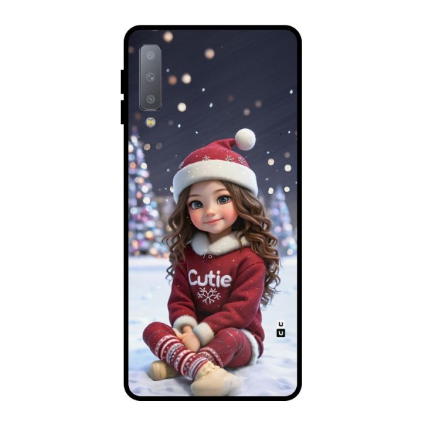 Girl In Snow Metal Back Case for Galaxy A7 (2018)