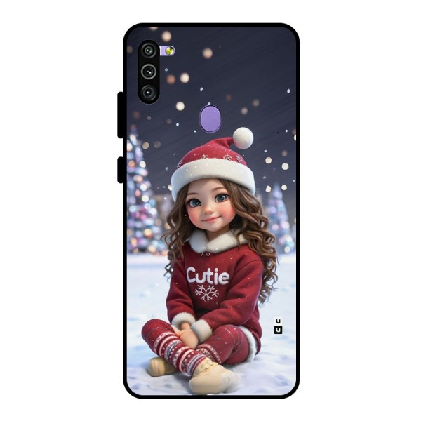 Girl In Snow Metal Back Case for Galaxy M11