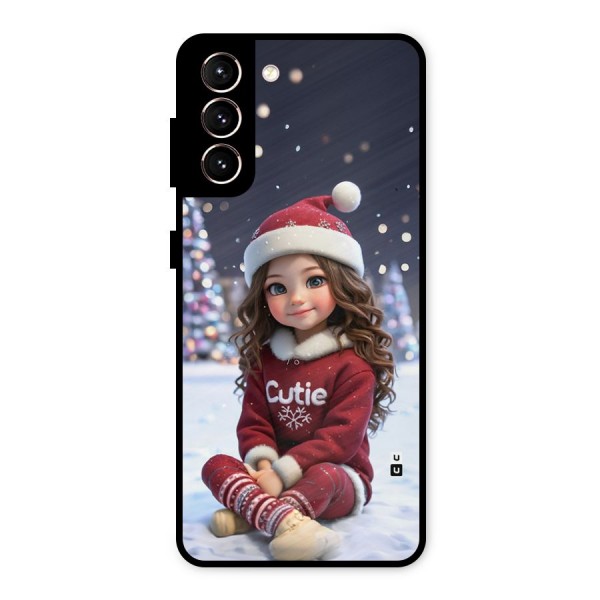 Girl In Snow Metal Back Case for Galaxy S21 5G