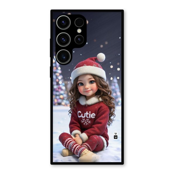 Girl In Snow Metal Back Case for Galaxy S23 Ultra