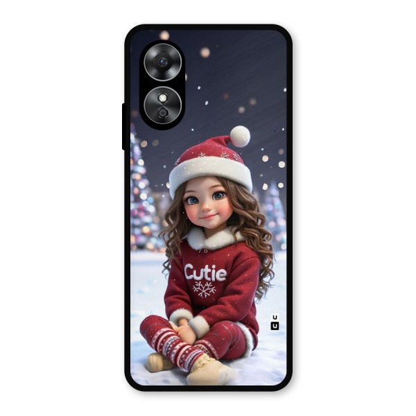 Girl In Snow Metal Back Case for Oppo A17